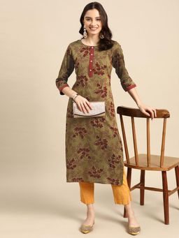 Gahan - Womens Ethnic Motifs Round Neck Kurta
