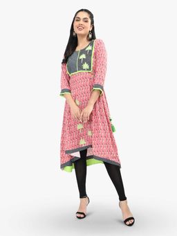 Gahan - Womens Printed Embroidered Kurta
