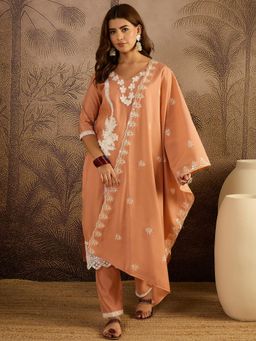 Gahan - Womens Floral Embroidered Cotton Silk Kurta with Pant & Dupatta