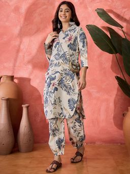 Gahan - Womens Digitally Floral Poly Cotton Kurta with Salwar