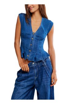 Free People - Dylan Denim Vest Wvn Top