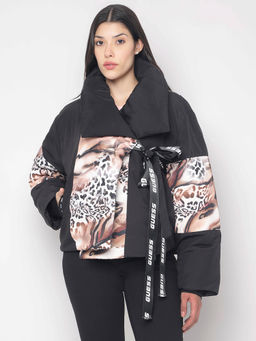 Guess - Women Black Printed Bomber Jacket