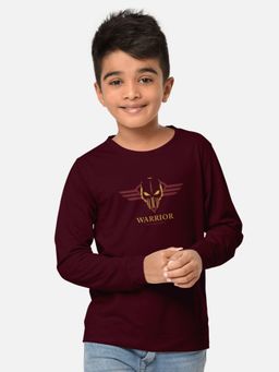 HELLCAT - Trendy Wine Graphic Printed Full Sleeves Round Neck T-Shirt