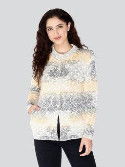 ARSHIYA - Self Design Round Neck Casual Women's Cardigan