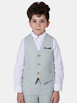 One Friday - Green Solid Waistcoat