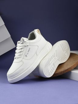 EL PASO - White Synthetic Casual Women Sneakers