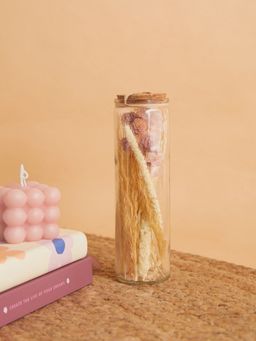 Twig & Twine - Nautica Dried Flora In Tube Glass With Cork Lid - Pink