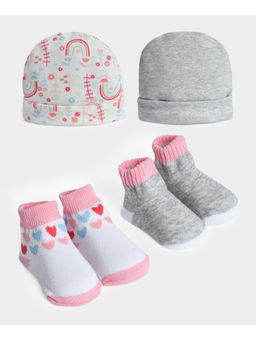 Mi Arcus - Cotton Socks with Cap For Baby Kids Pack of 2