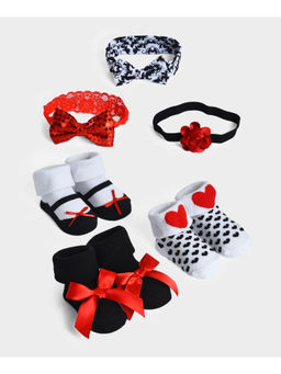 Mi Arcus - Cotton Socks with Headbands For Baby Girls Kids Pack of 3