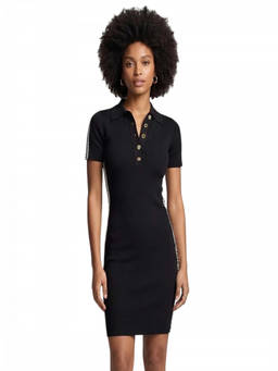 Michael Kors - Black Knit Logo Tape Mini Dress