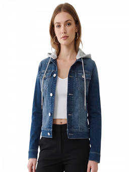 True Religion - Denim Hood Full Sleeves Jacket (XS)