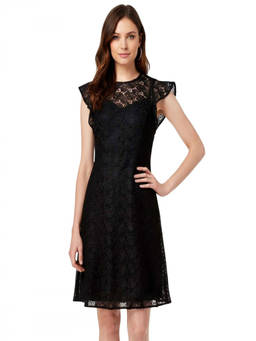 Michael Kors - Black Flutter Sleeve Mini Dress