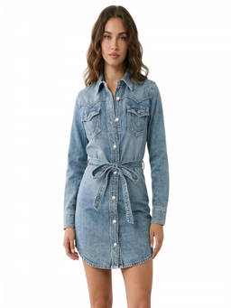 True Religion - Denim Shirt Collar Mini Dress