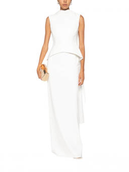 SOLACE London - White Peplum Maxi Dress