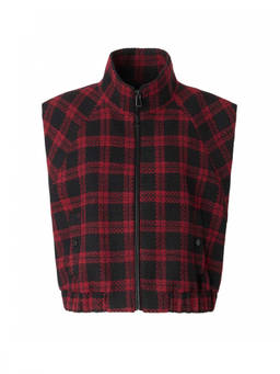 Pinko - Multicolor Plaid Mock Collar Jacket