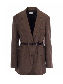 Parosh - Brown Plaid Notched Lapel Jacket (XS)