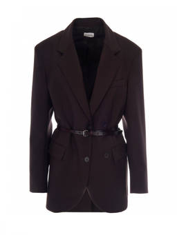 Parosh - Dark Brown Notched Lapel Jacket