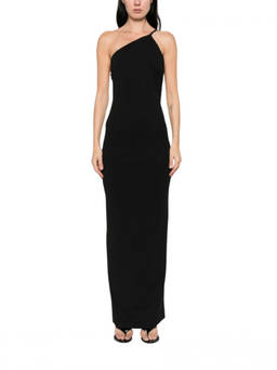 SOLACE London - Black One-Shoulder Maxi Dress