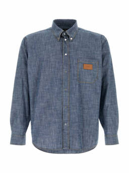 Fendi - Blue Logo Regular Shirt (L)