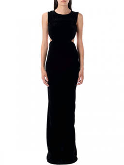 Rick Owens - Black Twisted Cutout Velvet Gown (M)
