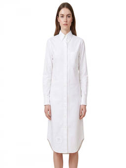 Thom Browne - White Solid Shirt Mini Dress