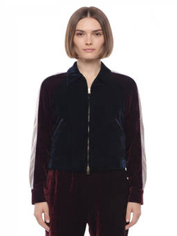 Stella McCartney - Blue Embroidered Shirt Collar Jacket