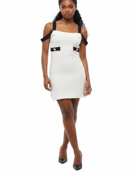 Patou - White Textured Strapless Mini Dress