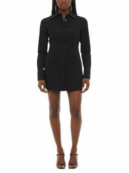 Ambush - Black Shirt Collar Mini Dress