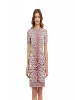 Roberto Cavalli - Pink Animal Print Round Neck Mini Dress
