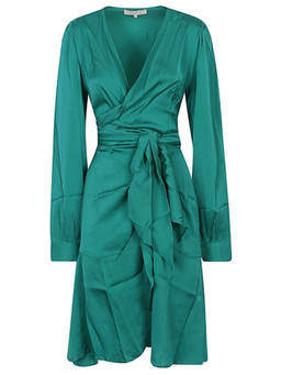 Silk95Five - Green Ananda silk short dress (S)