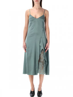 Acne Studios - Green V-Neck Midi Dress