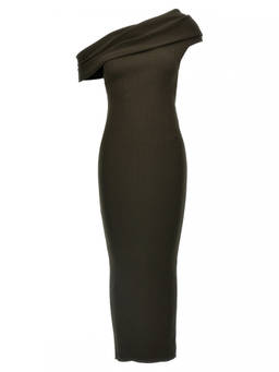 Courreges - Brown Twist Rib Knit Long Dress