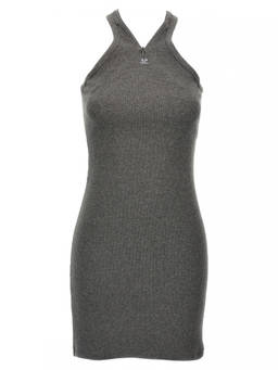 Courreges - Grey Criss Cross 90s Mini Dress