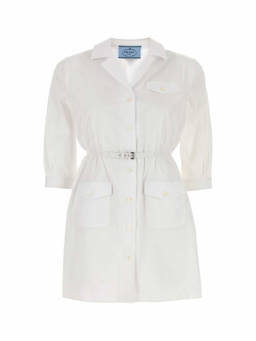 PRADA - White Poplin Mini Dress