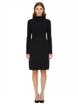 Parosh - Black Turtle Neck Mini Dress