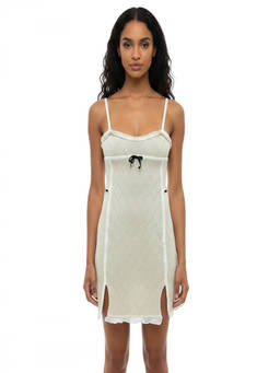 Cormio - Off White Geometric Sweet Heart Neck Dress