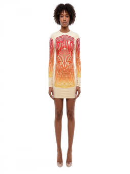 Stella McCartney - Multicolor Graphic Round Neck Mini Dress