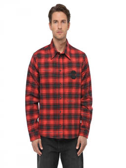 OFF-WHITE - Red Regular Check Shirt