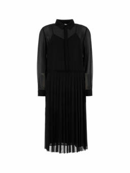 AMI Paris - Black Pleated Midi Dress
