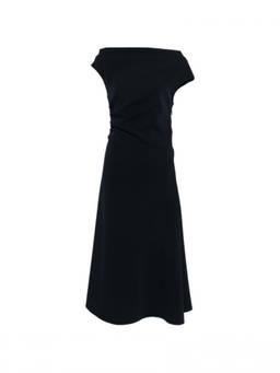 Parosh - Blue Boat Neck Midi Dress