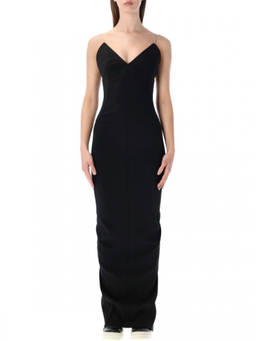 Rick Owens - Black V-Neck Maxi Dress (S)