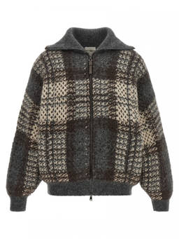 Brunello Cucinelli - Grey Plaid Shirt Collar Jacket