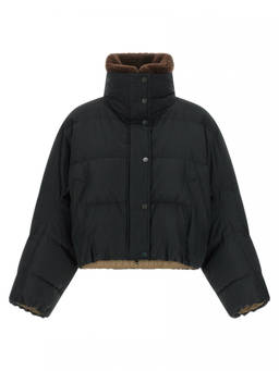 Brunello Cucinelli - Black Solid Mock Collar Jacket
