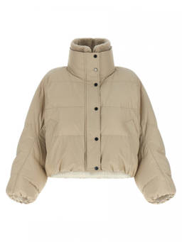 Brunello Cucinelli - Beige Solid Mock Collar Jacket (XS)