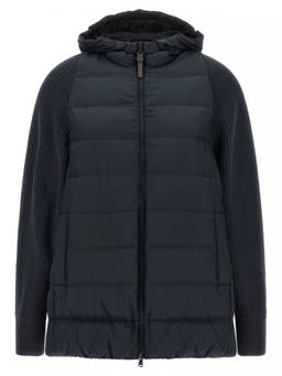Brunello Cucinelli - Blue Quilted Hood Jacket