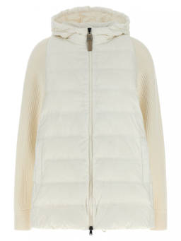 Brunello Cucinelli - White Quilted Hood Jackets