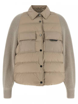 Brunello Cucinelli - Beige Quilted Shirt Collar Jacket