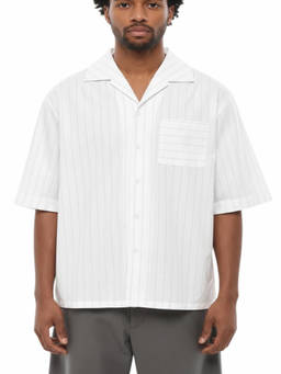 1989 STUDIO - White Relaxed Stripes Shirt (M)