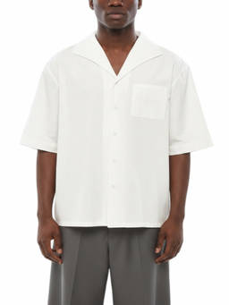 1989 STUDIO - White Relaxed Solid Shirt (M)