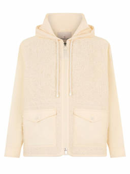 Moncler - Off White Textured Hood Jacket (XL)